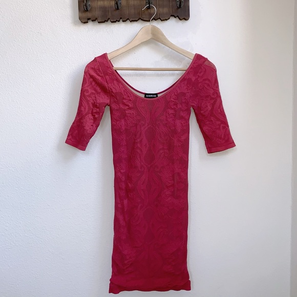 bebe Dresses & Skirts - SOLD Bebe | Bodycon Lace Fitted Mini Dress